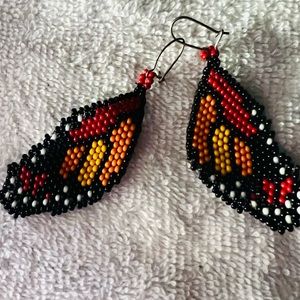 Handmade beadwork earrings
